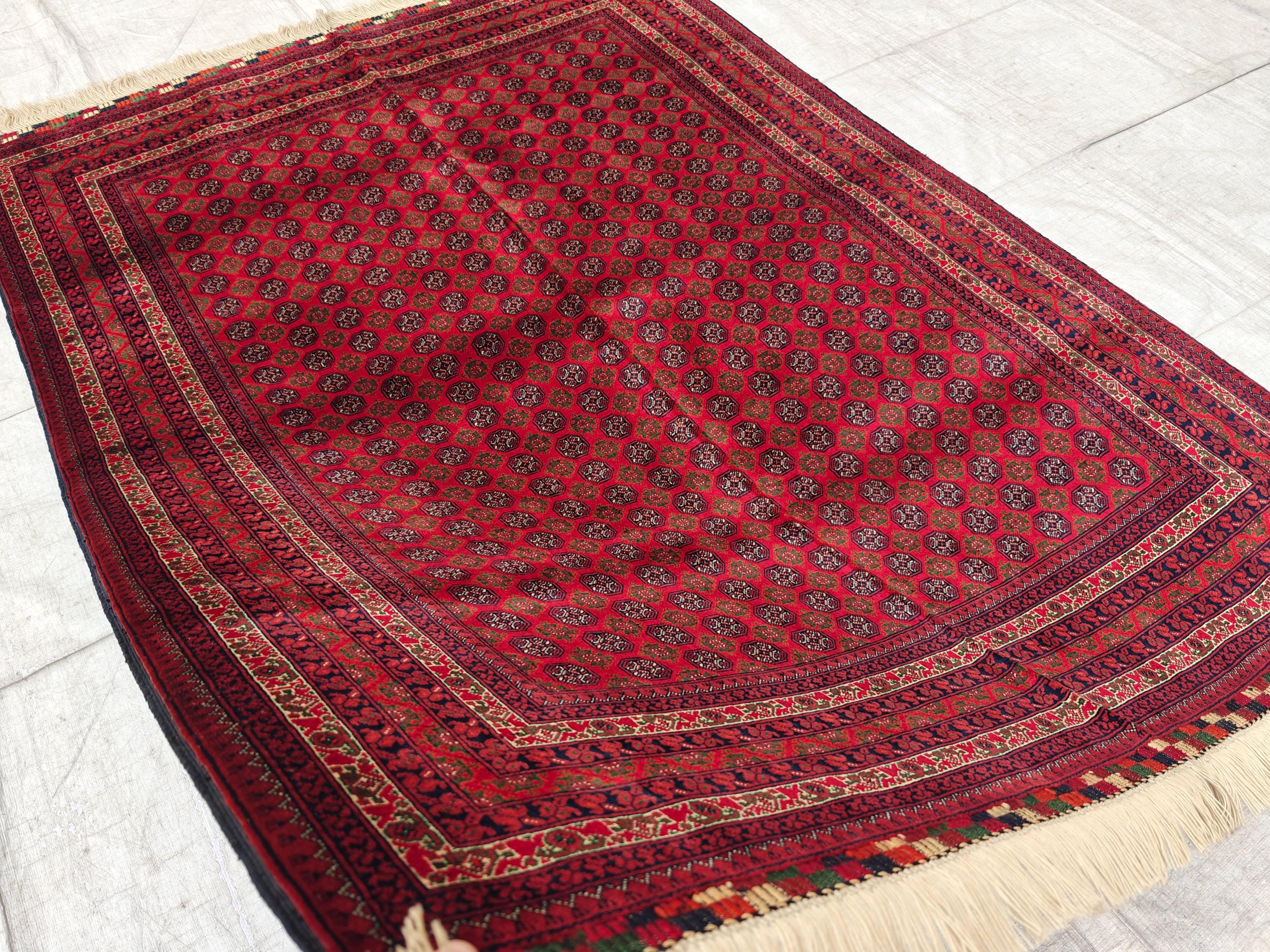 5x7 Beljik Mawrai Gul Afghan Handwoven Rug, Rugs For Living Room, Bedroom Rug, Office Rug, Collectible Rug 6.5x4.10 Medium Size Rug