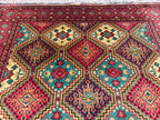 Square Yousafi Afghan Handmade Rug 4.8 x 4.4 ft, Small Area Rug, Entryway Rug, Door Mat
