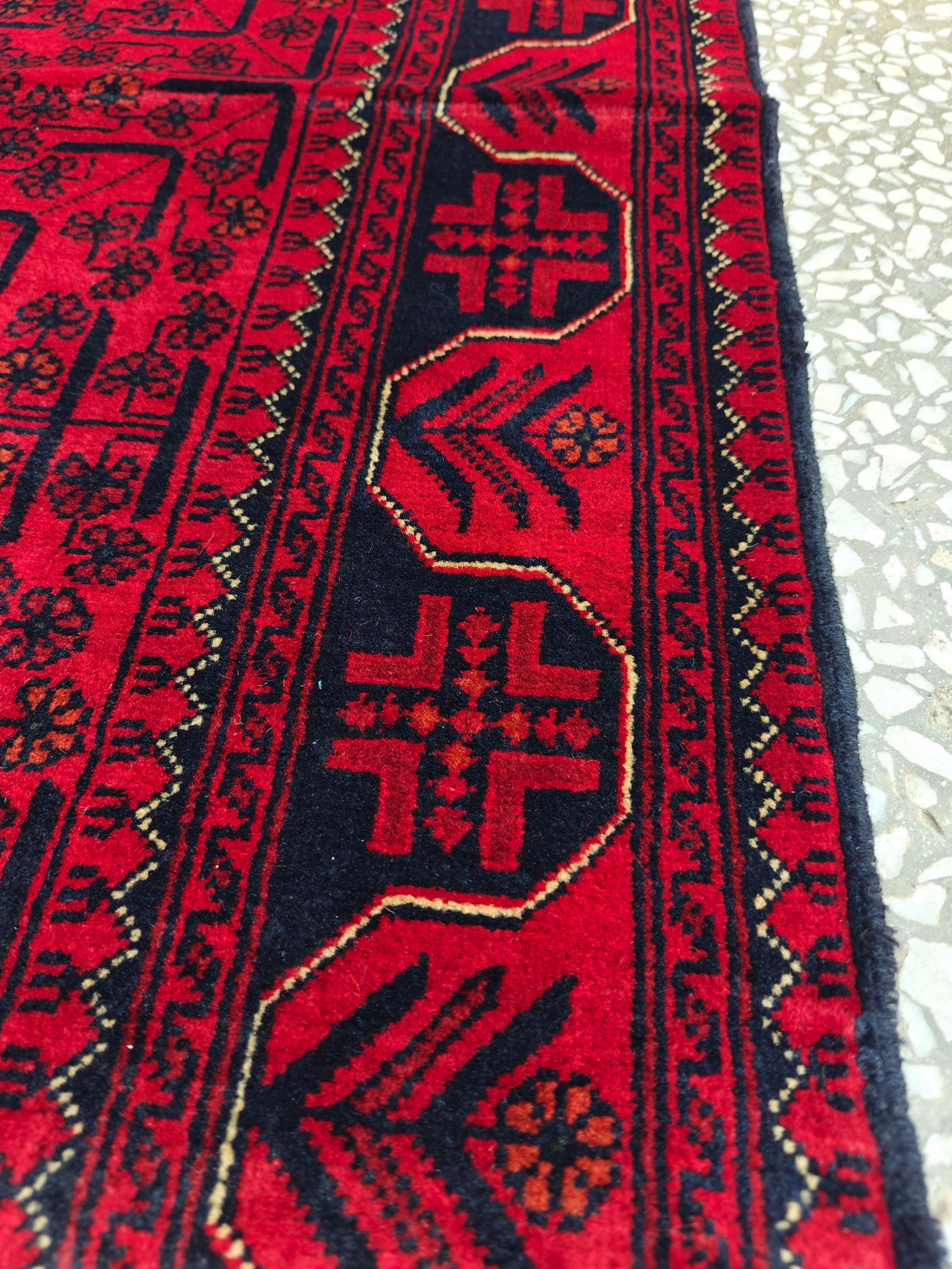 2x6 Entryway Runner, Bukhara Afghan Handmade Runner Rug, Hallway Runner, Short Runner for Hallway's, Stairs Rug, Corridor Runner 6.5x2 ft