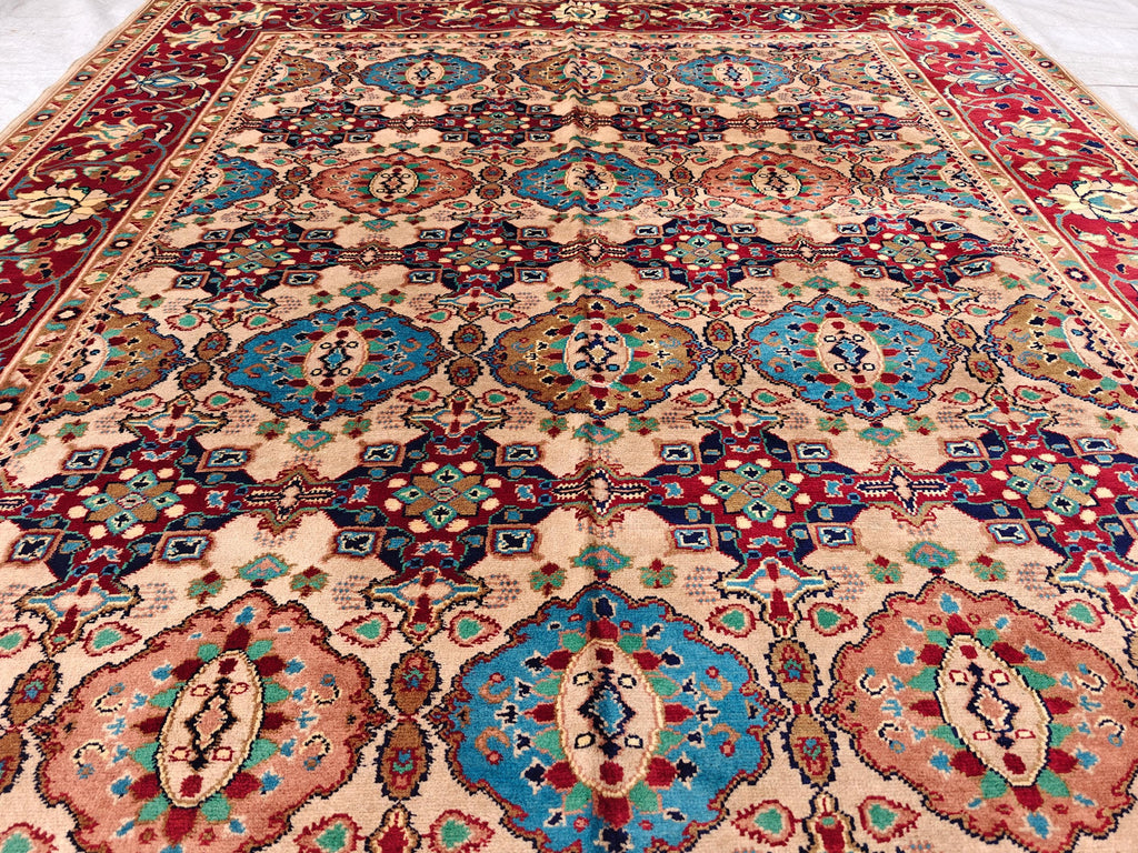 7x10 Elegant Colorful Kashi Afghan Handmade Rug, Rugs For Living Room, Bedroom Rug, Office Rug, Large area Rug 10.3 x 6.8 ft