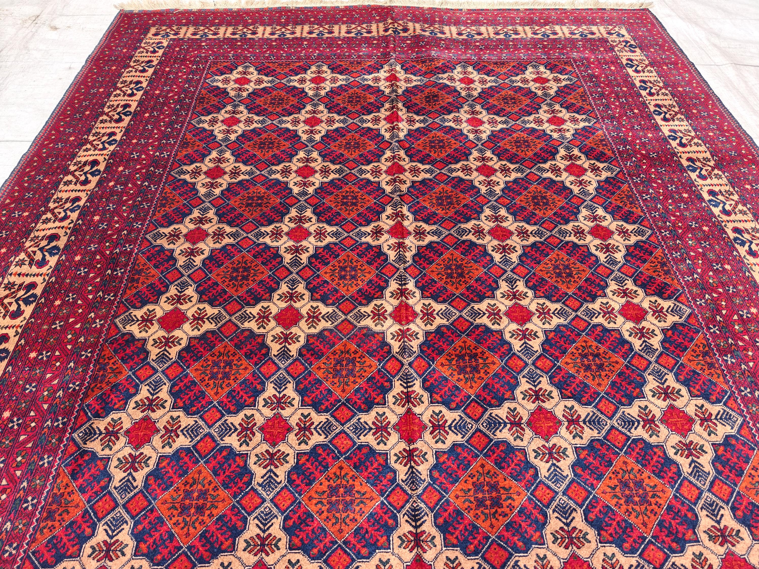 6.7x9.5 Beljik Yousafi Handwoven Afghan Rug, Rugs For Living Room, Bedroom Rug, Office Rug, Farmhouse Rug, One of a Kind Rug