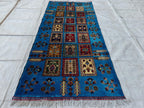 3x7 Afghan Handmade Runner 6.7 x 3.1 ft, Hallway Runner, Entryway Runner, Short Narrow Rug, Rugs For Living Room