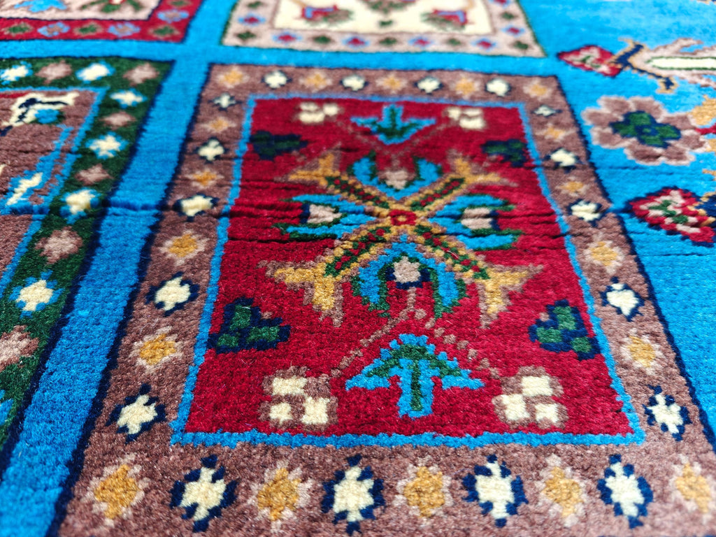 3x7 Afghan Handmade Runner 6.7 x 3.1 ft, Hallway Runner, Entryway Runner, Short Narrow Rug, Rugs For Living Room