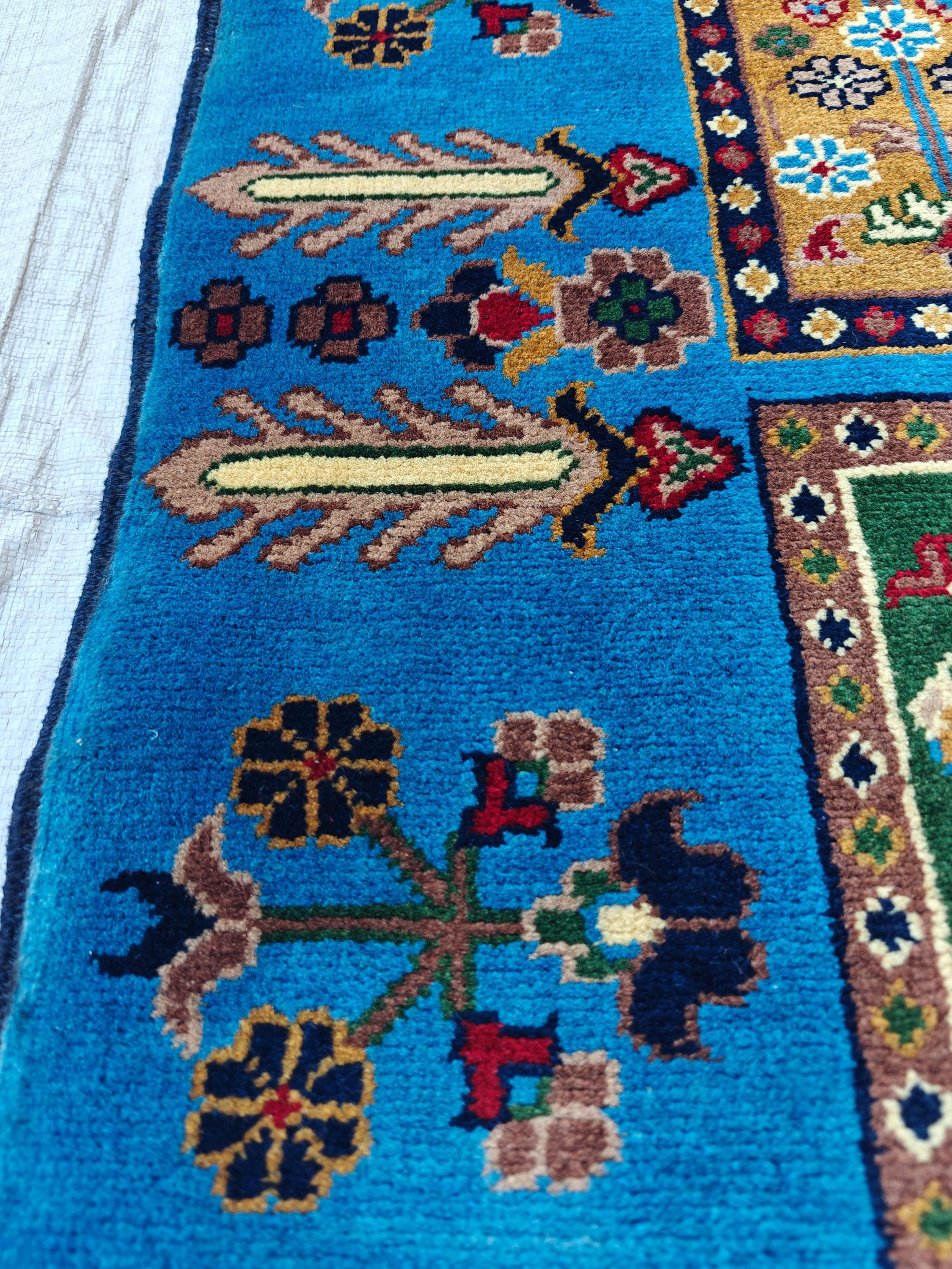 3x7 Afghan Handmade Runner 6.7 x 3.1 ft, Hallway Runner, Entryway Runner, Short Narrow Rug, Rugs For Living Room