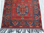 11 ft Vintage Runner Rug, Bukhara Turkmen Tribal Handmade Wool Red Rug, Oriental Afghan Antique Kagai Veg Dyes 3x11 Rug, Hallway Runner Rug