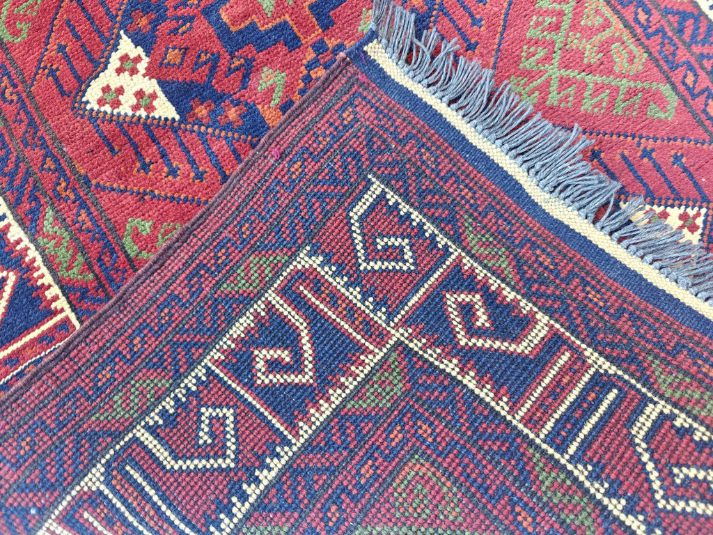 Afghan Rug 10ft Runner Rug, Vintage Khal Mohammadi Handmade Wool Rug, Oriental Turkmen Tribal Rug, 2.7x9.7 ft Kitchen Runner, Hallway Runner