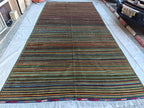 Gabbeh Rug 8x18, Handmade Afghan Rug, Rugs For Living Room, Farmhouse Rug, Bedroom Rug, Boho Home Decor 18.3 x 8.6 Ft