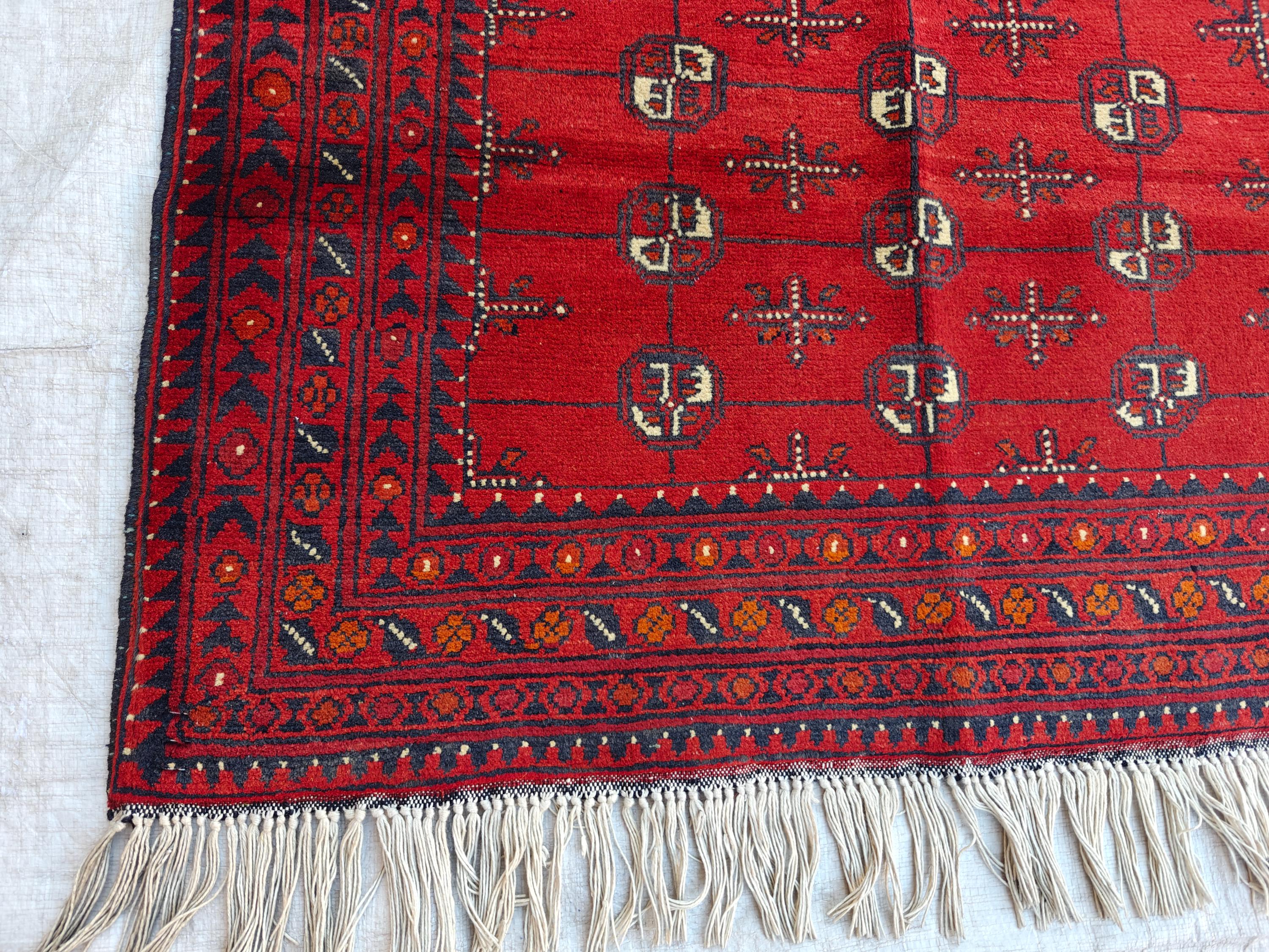 4.2x2.8 Vintage Mawri Gul Afghan Handmade Rug, Small Area Rug, Rugs for Living Room, Bedroom Rugs, Farmhouse Rug