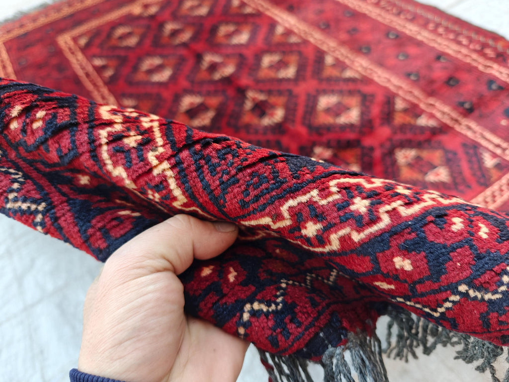 Collectible Rug 5x3, Vintage Chinar Gul Handwoven Rug, Rugs for Living Room, Bedroom Rug, Farmhouse Rug, Small Accent Rug, 4.10x3.5 Ft