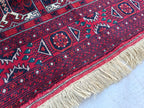 4.5x3.4 Vintage Ala Bakhmal Handmade Afghan Rug, Rugs For Living Room, Bedroom Rug, Geometric Rug