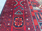 4.5x3.4 Vintage Ala Bakhmal Handmade Afghan Rug, Rugs For Living Room, Bedroom Rug, Geometric Rug