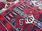 4.5x3.4 Vintage Ala Bakhmal Handmade Afghan Rug, Rugs For Living Room, Bedroom Rug, Geometric Rug