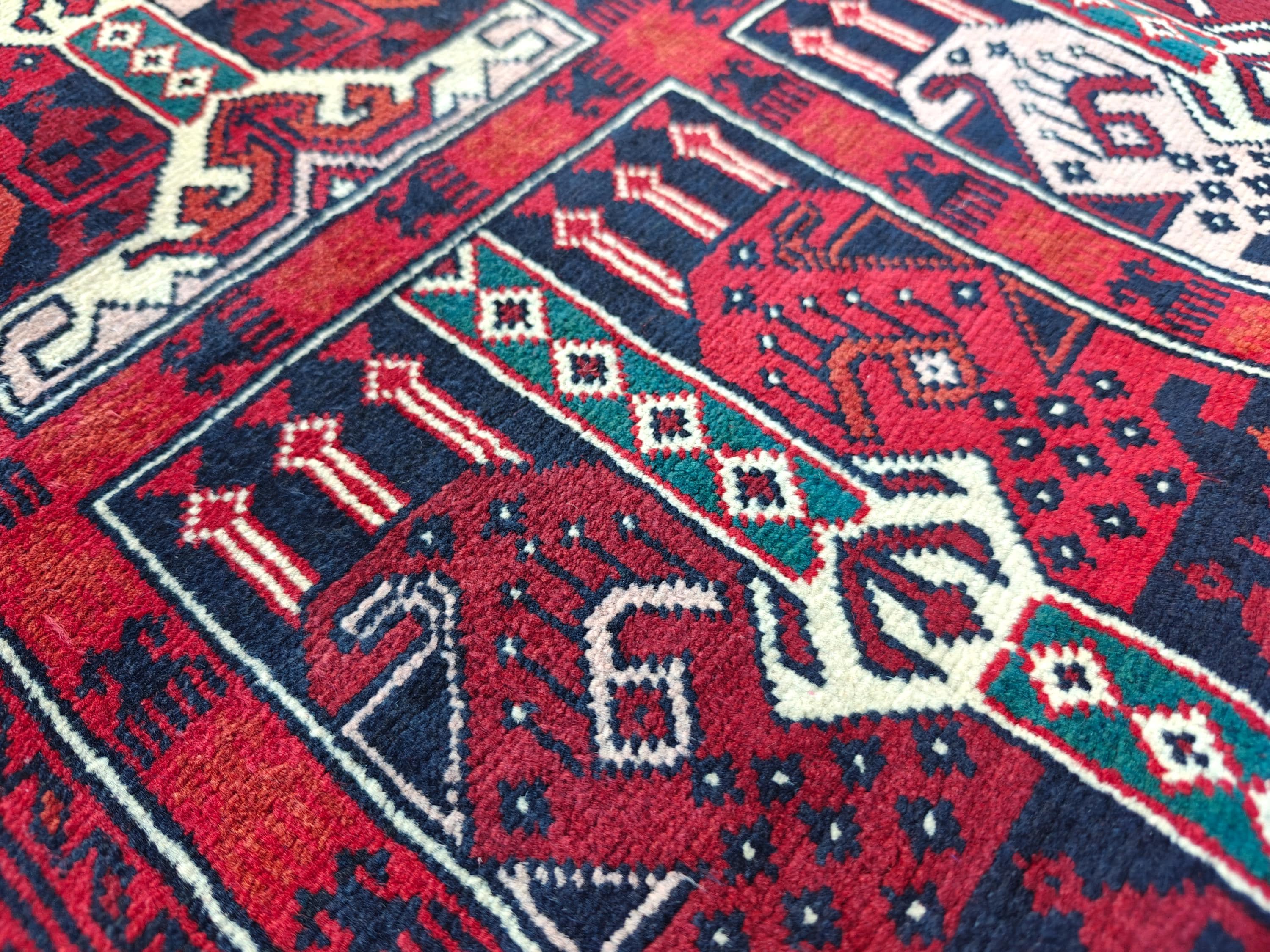4.5x3.4 Vintage Ala Bakhmal Handmade Afghan Rug, Rugs For Living Room, Bedroom Rug, Geometric Rug