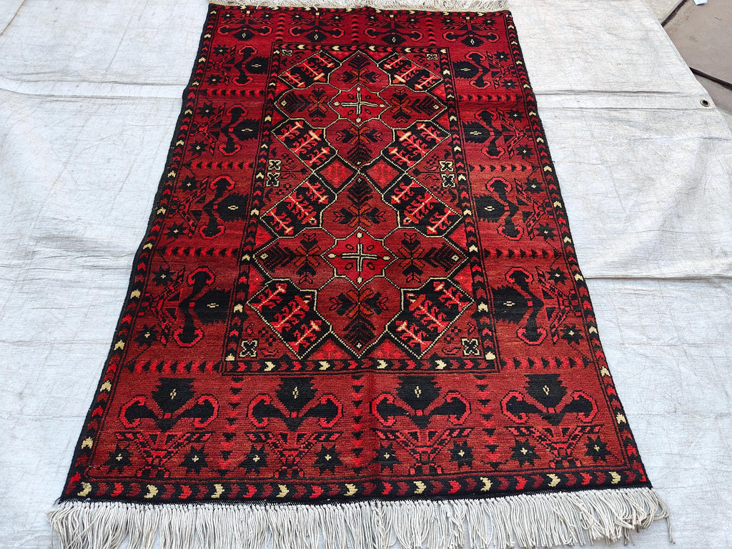 2.7x4.1 Vintage Khal Mohammadi Afghan Handwoven Rug, Collectible Item, Rugs for living Room, Bedroom Rug, Wall Hanging Rug, Entryway Rug