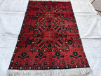 2.7x4.1 Vintage Khal Mohammadi Afghan Handwoven Rug, Collectible Item, Rugs for living Room, Bedroom Rug, Wall Hanging Rug, Entryway Rug