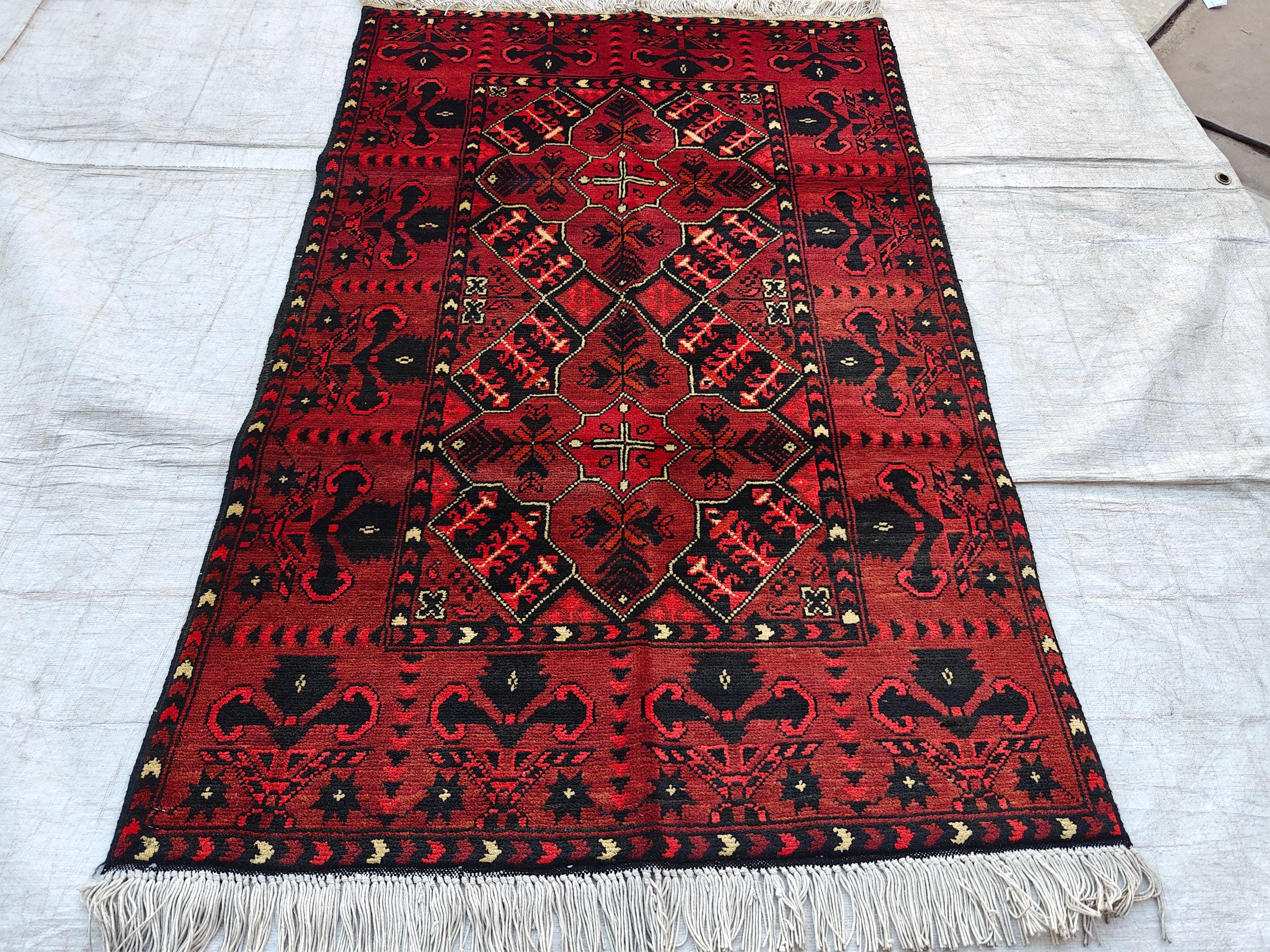 2.7x4.1 Vintage Khal Mohammadi Afghan Handwoven Rug, Collectible Item, Rugs for living Room, Bedroom Rug, Wall Hanging Rug, Entryway Rug