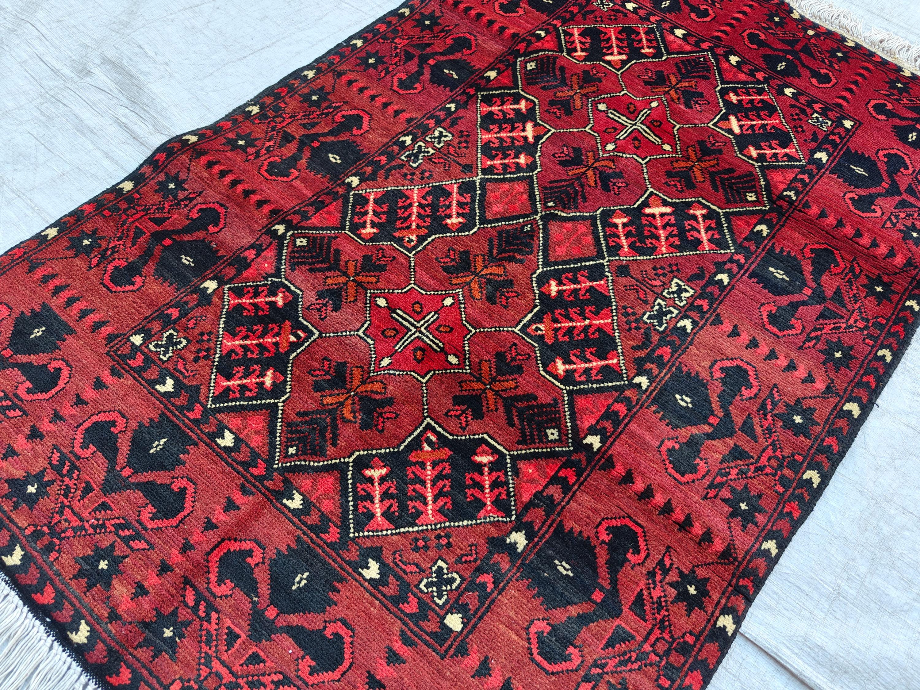 2.7x4.1 Vintage Khal Mohammadi Afghan Handwoven Rug, Collectible Item, Rugs for living Room, Bedroom Rug, Wall Hanging Rug, Entryway Rug