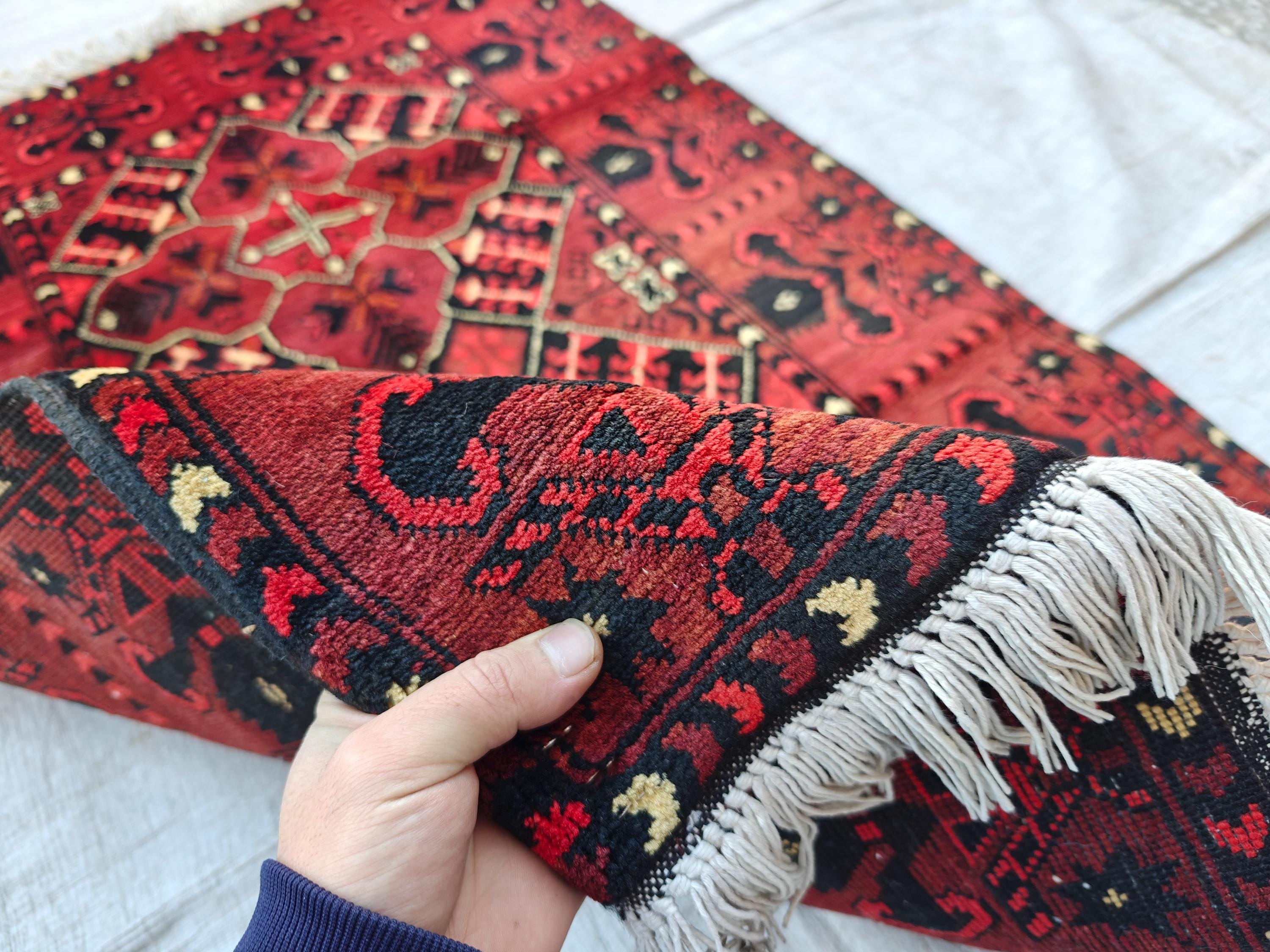 2.7x4.1 Vintage Khal Mohammadi Afghan Handwoven Rug, Collectible Item, Rugs for living Room, Bedroom Rug, Wall Hanging Rug, Entryway Rug