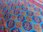 3x5 Vintage Beljik Mawrai Gul Red and Blue Afghan Handmade Rug, Rug for Living Room, Bedroom Rug, Collectible item, Farmhouse Rug 5x3.4