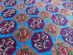 3x5 Vintage Beljik Mawrai Gul Red and Blue Afghan Handmade Rug, Rug for Living Room, Bedroom Rug, Collectible item, Farmhouse Rug 5x3.4