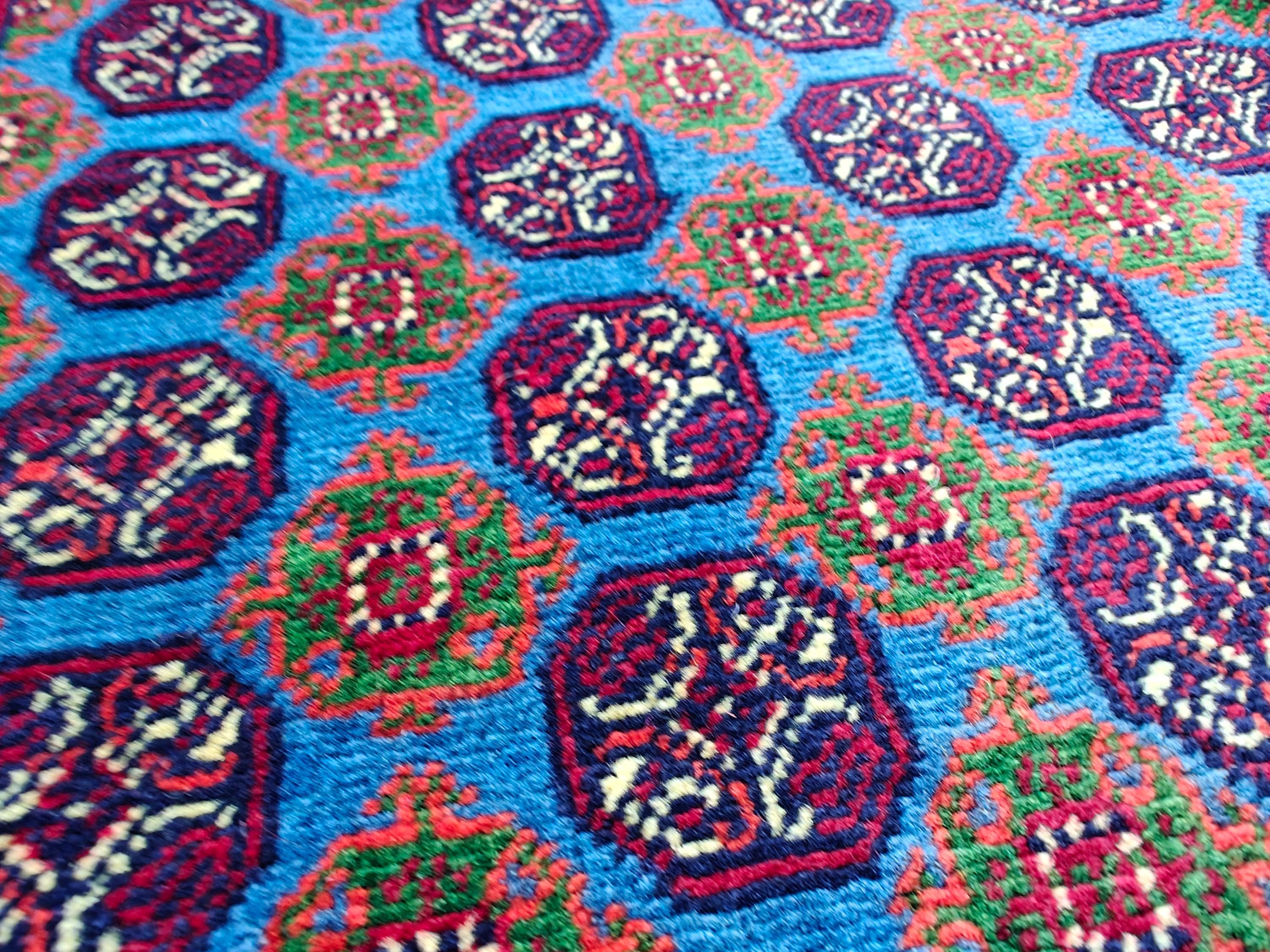 3x5 Vintage Beljik Mawrai Gul Red and Blue Afghan Handmade Rug, Rug for Living Room, Bedroom Rug, Collectible item, Farmhouse Rug 5x3.4
