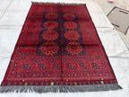 3x5 Vintage Patmos Gul Afghan Handmade Rug, Rugs For living Room, Bedroom Rug, Entryway Rug, Geometric Rug, Collectible Rug, 5x3.4 ft