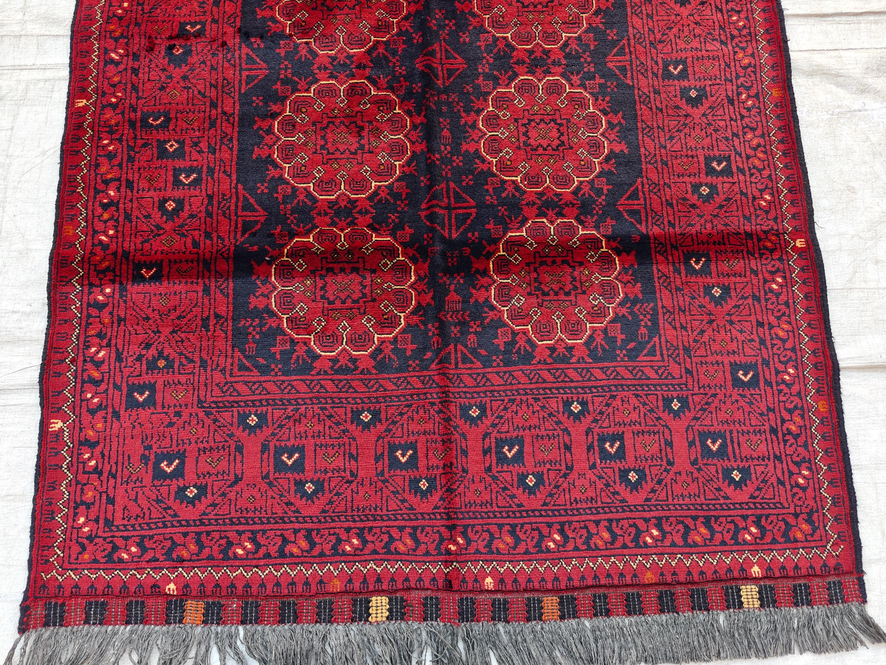 3x5 Vintage Patmos Gul Afghan Handmade Rug, Rugs For living Room, Bedroom Rug, Entryway Rug, Geometric Rug, Collectible Rug, 5x3.4 ft