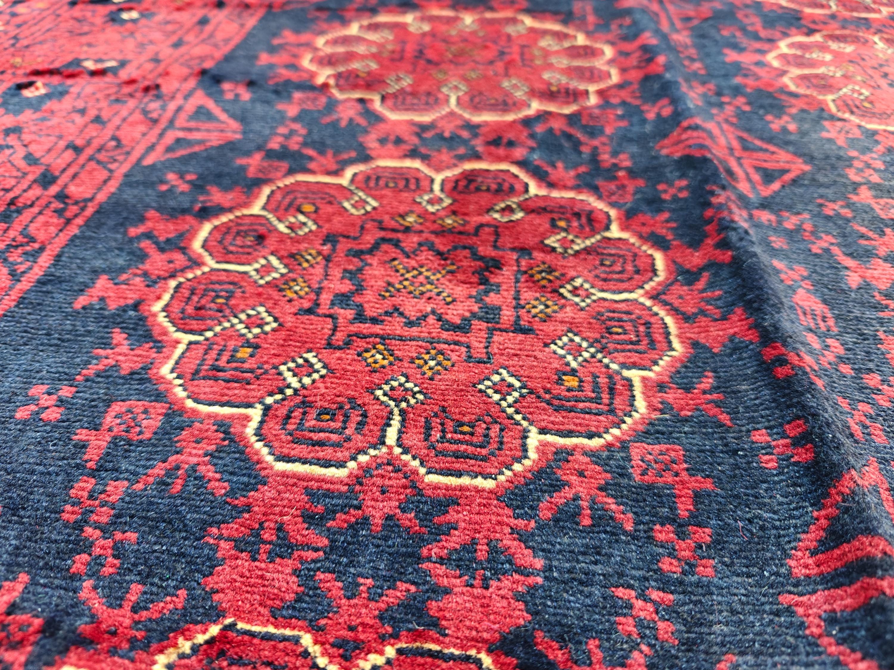 3x5 Vintage Patmos Gul Afghan Handmade Rug, Rugs For living Room, Bedroom Rug, Entryway Rug, Geometric Rug, Collectible Rug, 5x3.4 ft