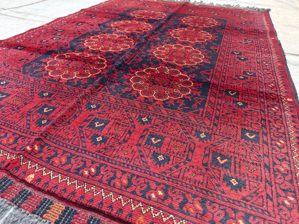 3x5 Vintage Patmos Gul Afghan Handmade Rug, Rugs For living Room, Bedroom Rug, Entryway Rug, Geometric Rug, Collectible Rug, 5x3.4 ft