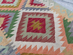 16ft Long Kilim Runner Rug –Turkmen Handmade Afghan Wool Hallway Carpet–Farmhouse Entryway or Kitchen Runner –Tribal Flatweave Rug 486x74 cm
