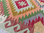 16ft Long Kilim Runner Rug –Turkmen Handmade Afghan Wool Hallway Carpet–Farmhouse Entryway or Kitchen Runner –Tribal Flatweave Rug 486x74 cm