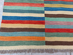 Afghan Kilim Rug – 6x10 ft Handmade Wool Flatweave Carpet – Colorful Tribal Boho Area Rug – Vintage Striped Decor for Living Room or Bedroom