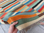 Afghan Kilim Rug – 6x10 ft Handmade Wool Flatweave Carpet – Colorful Tribal Boho Area Rug – Vintage Striped Decor for Living Room or Bedroom