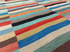 Afghan Kilim Rug – 6x10 ft Handmade Wool Flatweave Carpet – Colorful Tribal Boho Area Rug – Vintage Striped Decor for Living Room or Bedroom