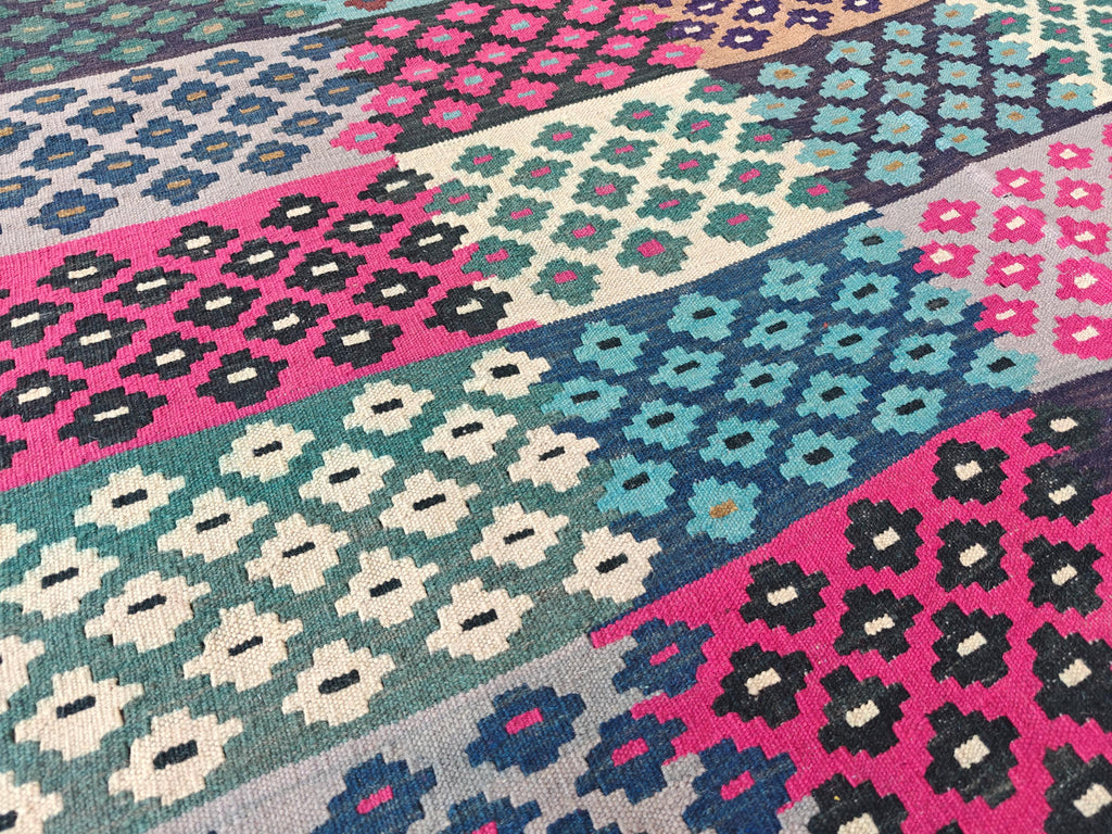 Afghan Kilim Rug – 6x10ft, Handmade Wool Flat Weave Carpet – Vintage Boho Tribal Rug for Living Room, Bedroom, or Kitchen 300x194 cm