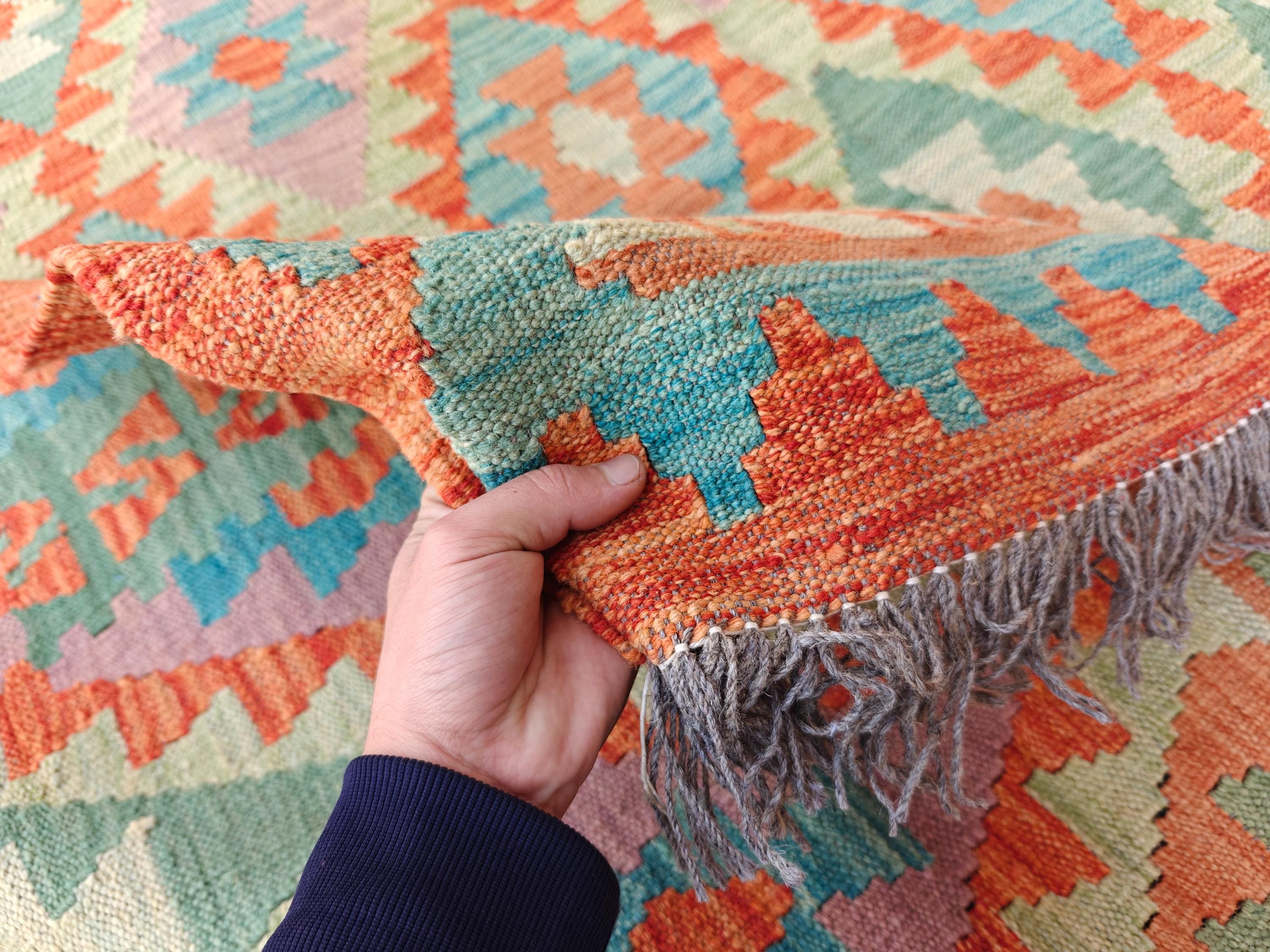 4x9 Kilim Afghan Tribal Handmade Rug, Large Area Rug, Rugs For Living Room, Bedroom Rug, Vintage Style Home Decor, Farmhouse Rug 9.3x3.9 ft
