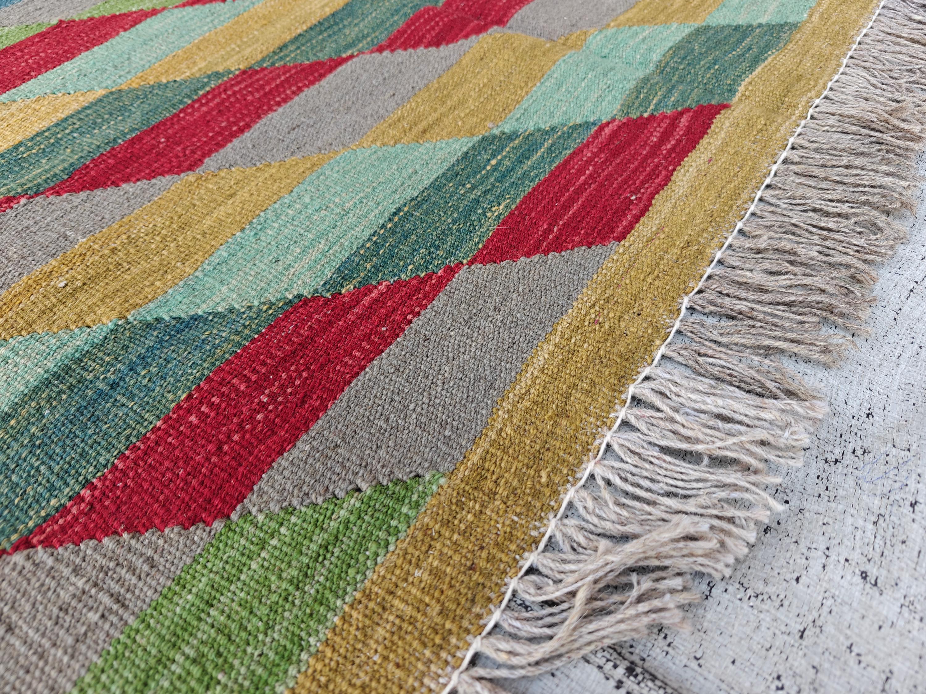 6x8 Handwoven Tribal Afghan Kilim, Colorful Area Rug, Rugs For Living Room, Bedroom Rug, Farmhouse Rug, Vintage Style Rug, 7.7x6.2 ft