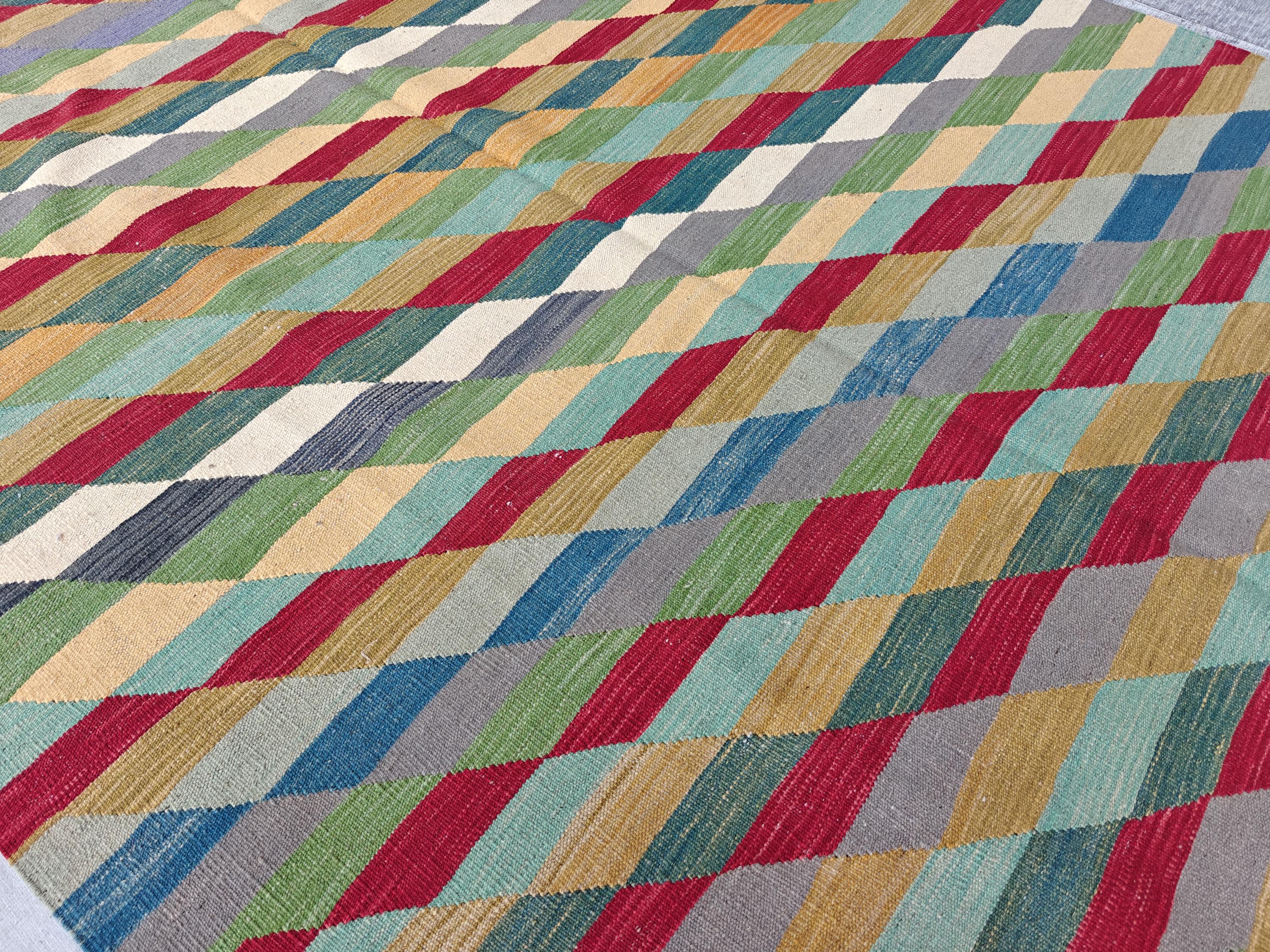 6x8 Handwoven Tribal Afghan Kilim, Colorful Area Rug, Rugs For Living Room, Bedroom Rug, Farmhouse Rug, Vintage Style Rug, 7.7x6.2 ft