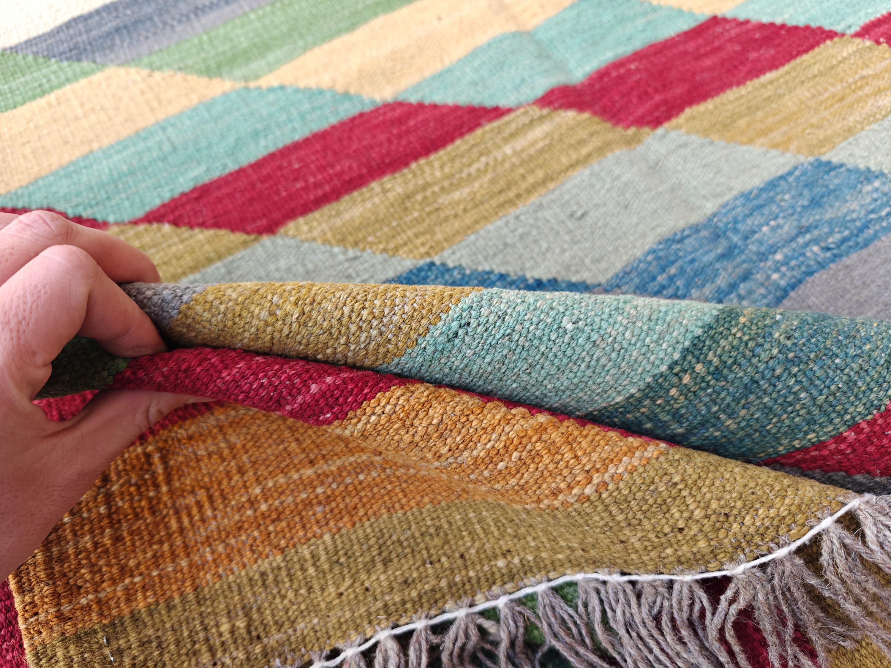 6x8 Handwoven Tribal Afghan Kilim, Colorful Area Rug, Rugs For Living Room, Bedroom Rug, Farmhouse Rug, Vintage Style Rug, 7.7x6.2 ft