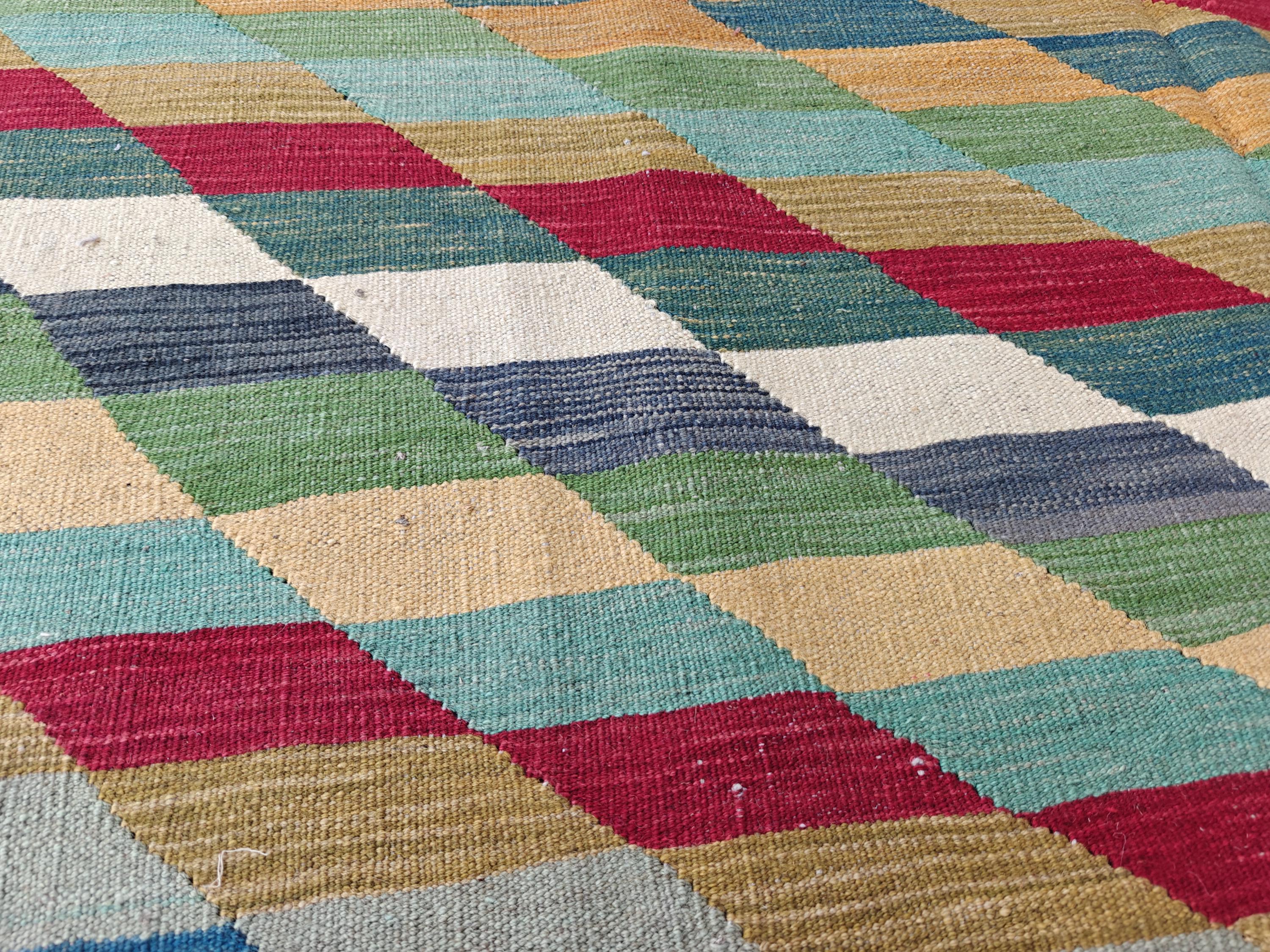 6x8 Handwoven Tribal Afghan Kilim, Colorful Area Rug, Rugs For Living Room, Bedroom Rug, Farmhouse Rug, Vintage Style Rug, 7.7x6.2 ft