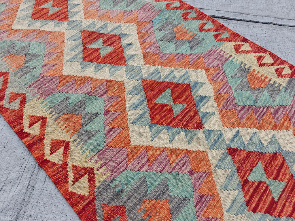 16ft, Handmade Afghan Chobi Kilim Hallway Runner- Boho Entryway Rug, Long Narrow Doorway Rug, Large Area Rug, Natural Wool, Durable 487x81cm