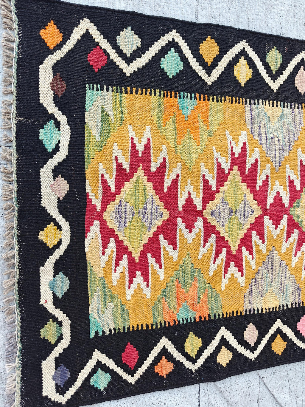 Afghan Kilim Runner Rug – 10ft Turkmen Traditional Handwoven Wool Carpet – Hallway, Entryway, Stair or Long Narrow Area Rug–Tribal Flatweave