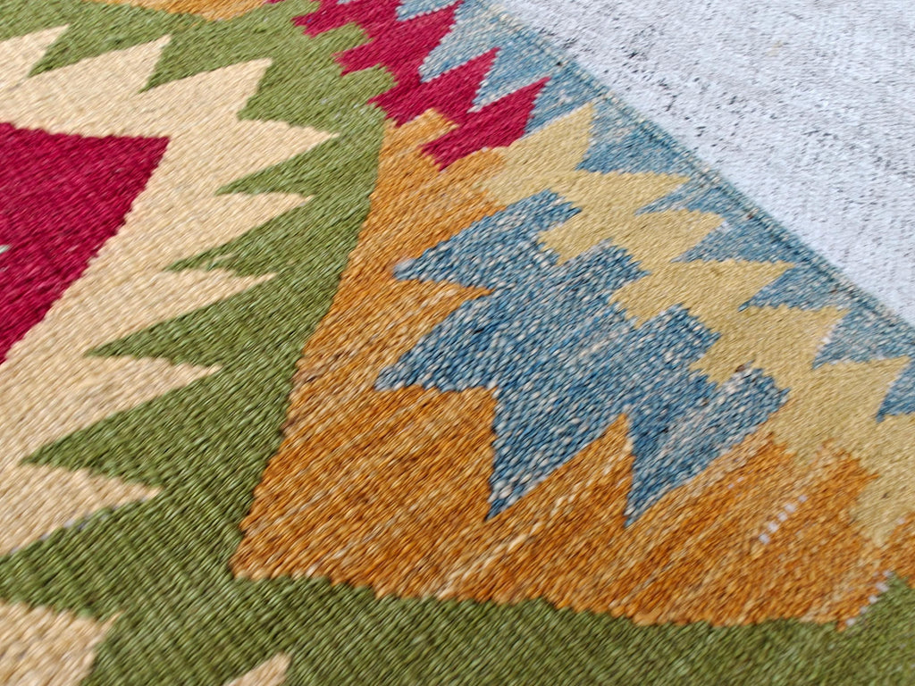 Afghan Kilim Long Runner Rug – 15.3x2.6 ft Handmade Wool Hallway Rug – Vintage Farmhouse Style Carpet for Entryway, Living Room, 467x82 cm