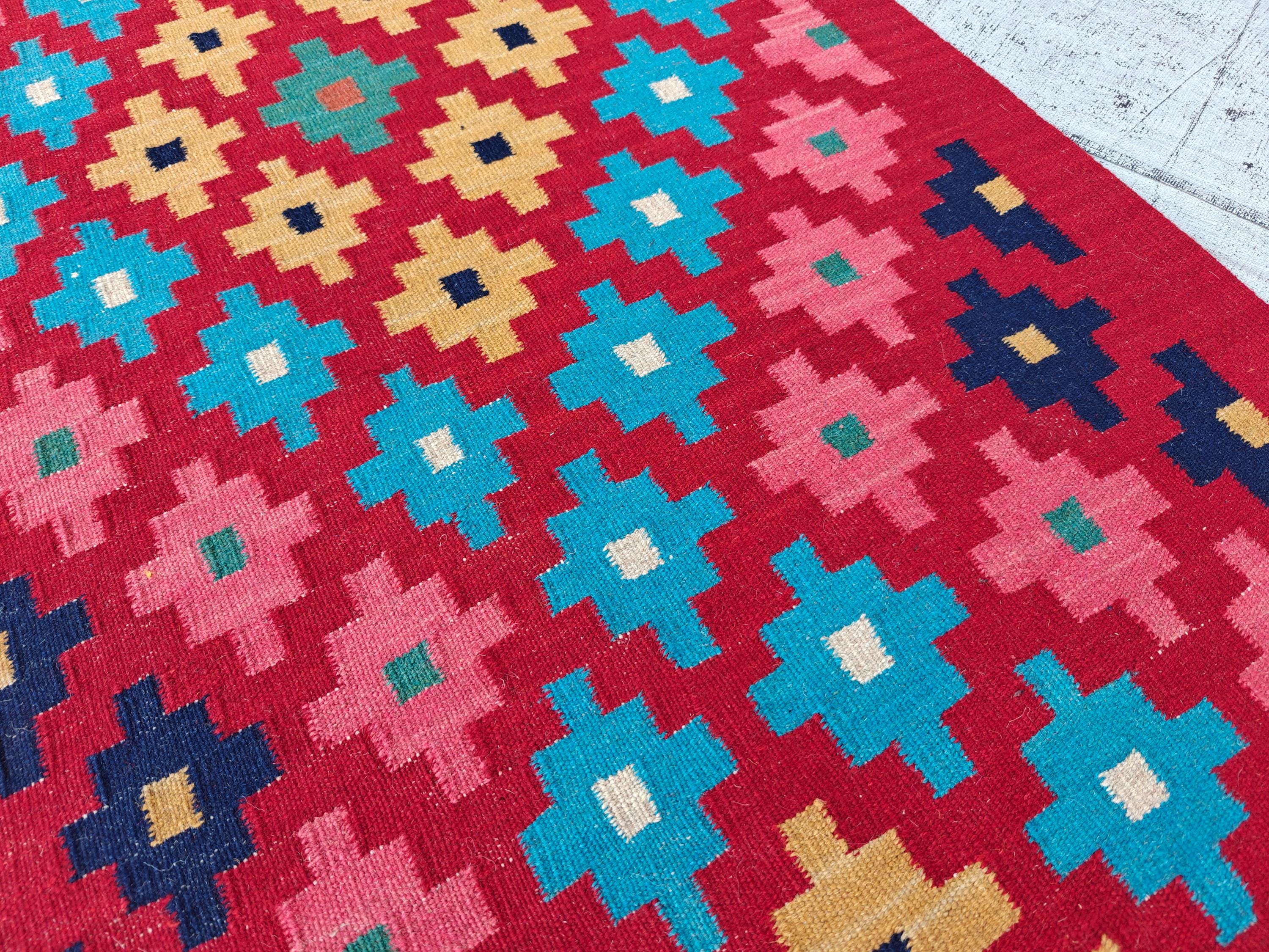 2x13Ft Afghan Kilim Runner – Handmade Tribal Wool Hallway Rug | Long Narrow Entryway or Kitchen Runner | Vintage Boho Home Decor 392x79cm