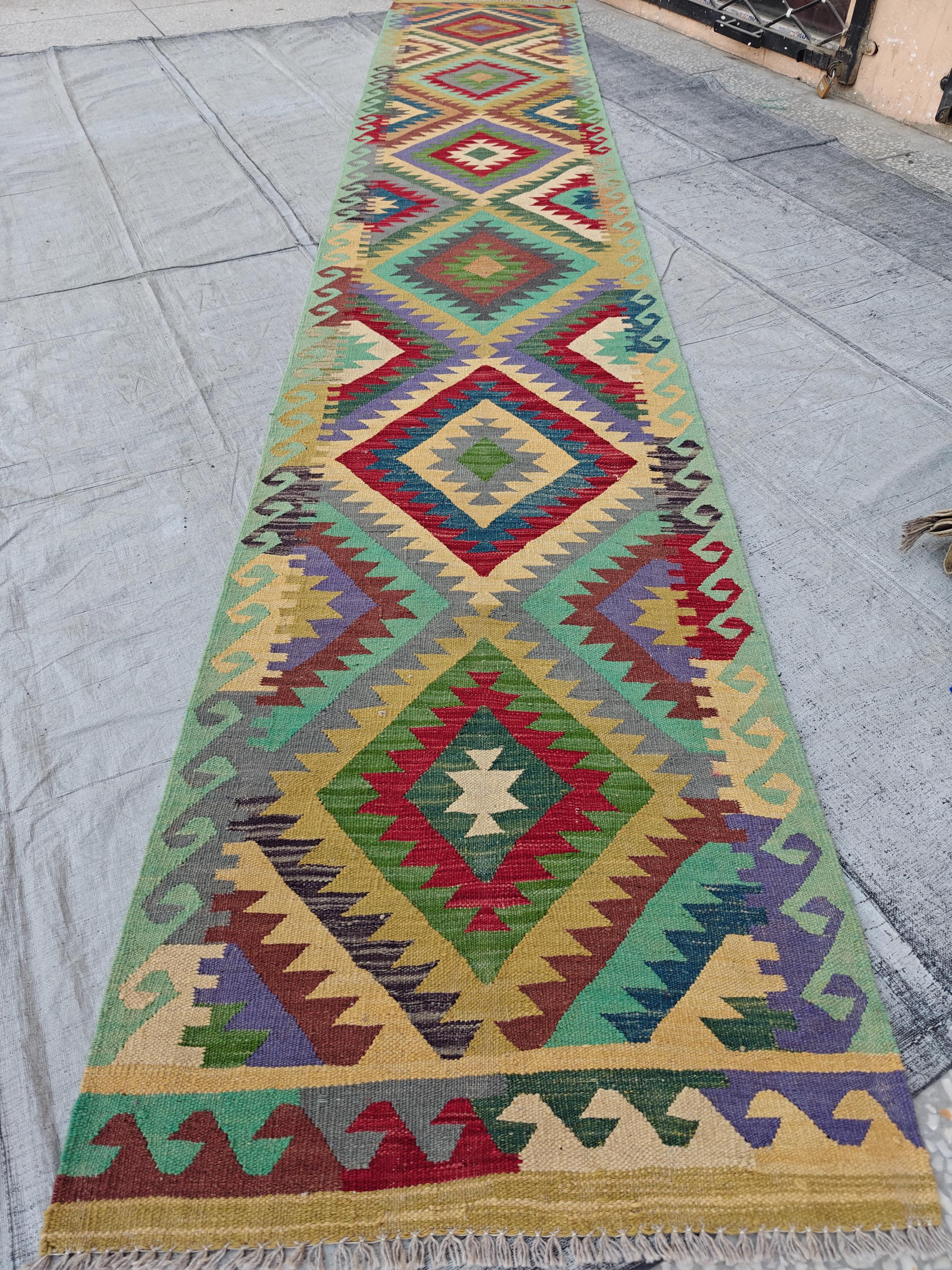 16x2 Kilim Afghan Handwoven Runner, Long Narrow Hallway Runner, Entryway Runner, Rugs For Living Room, Farmhouse Runner 16.4 x 2.8 ft