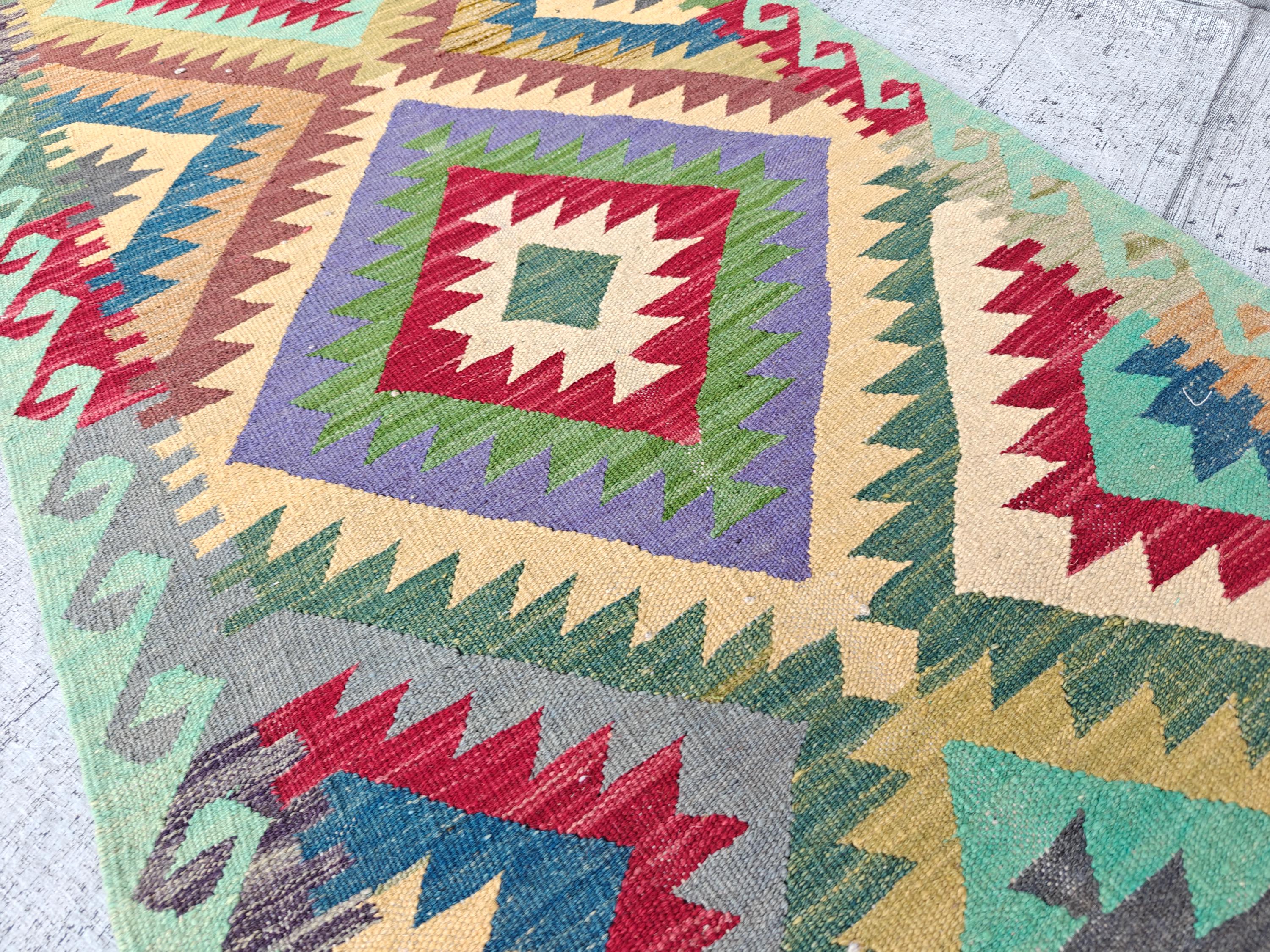 16x2 Kilim Afghan Handwoven Runner, Long Narrow Hallway Runner, Entryway Runner, Rugs For Living Room, Farmhouse Runner 16.4 x 2.8 ft