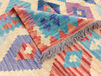 9.5x6.5 Colorful Kilim Handmade Rug, Large Tribal Area Rug, Rugs For Living Room, Afghan Traditional Bedroom Rug, Farmhouse Rug