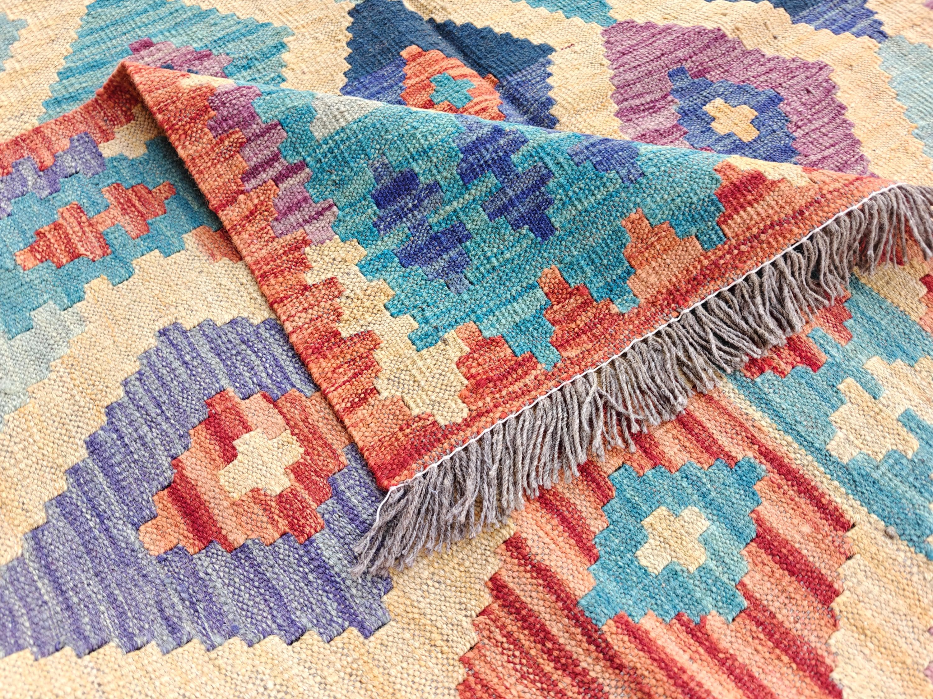 9.5x6.5 Colorful Kilim Handmade Rug, Large Tribal Area Rug, Rugs For Living Room, Afghan Traditional Bedroom Rug, Farmhouse Rug