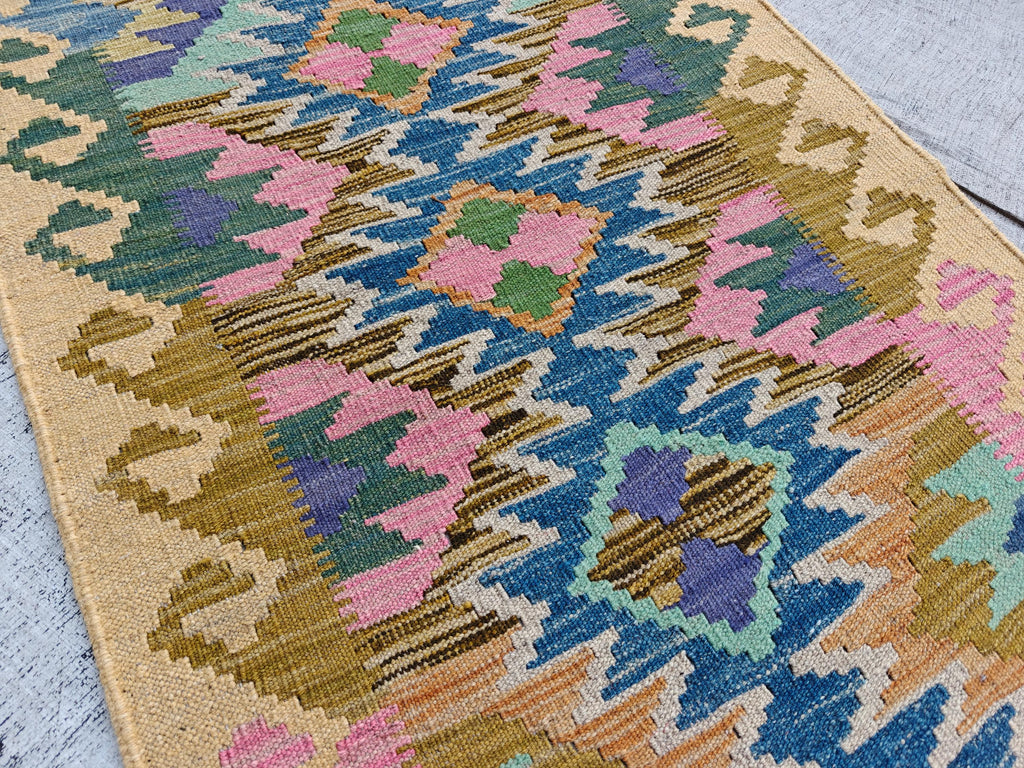 16x2 Long Narrow Hallway Runner, Afghan Handmade Runner, Entryway Runner, Traditional and Tribal Runner for Farmhouse, Living Room, Office