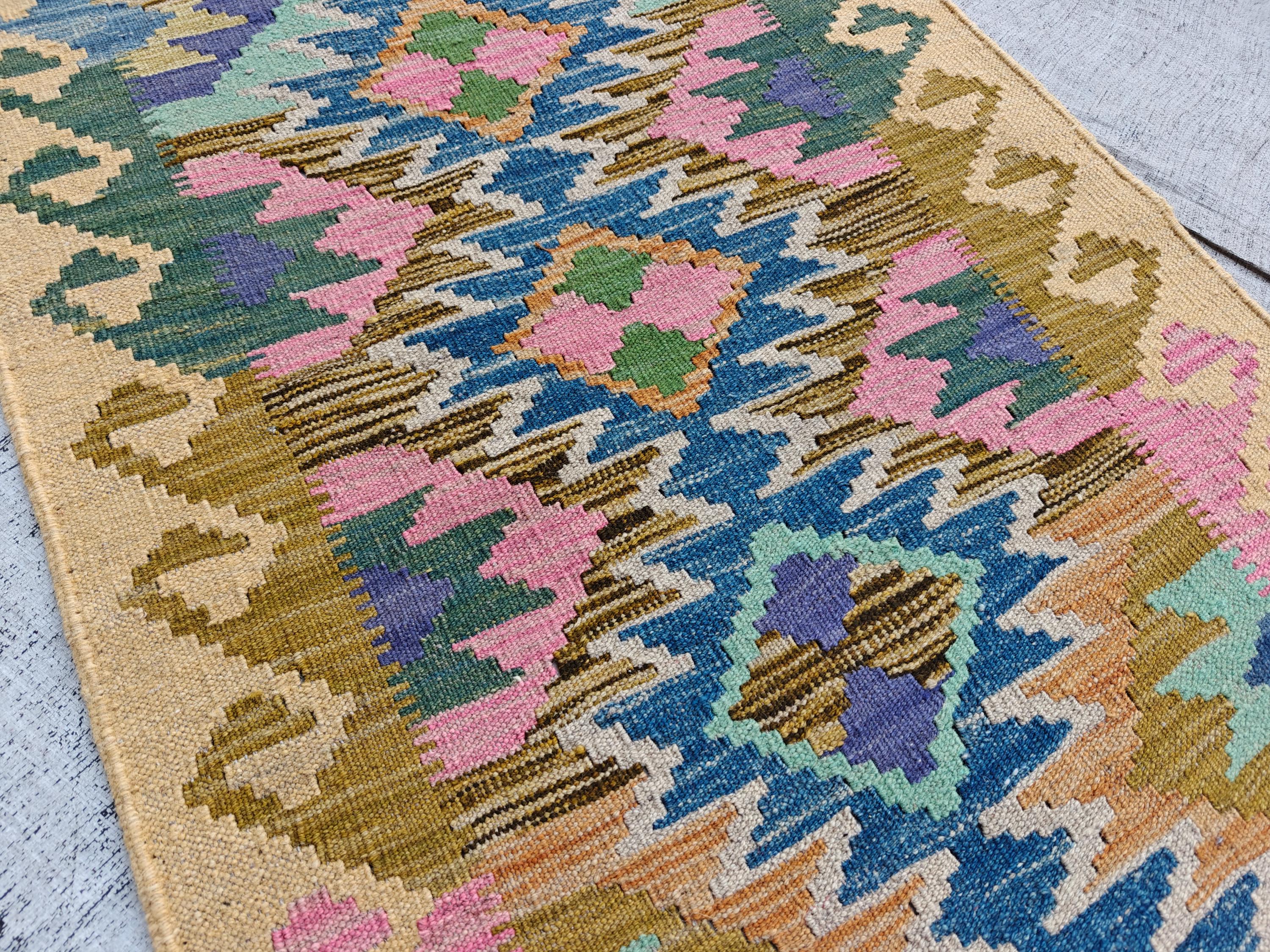 16x2 Long Narrow Hallway Runner, Afghan Handmade Runner, Entryway Runner, Traditional and Tribal Runner for Farmhouse, Living Room, Office